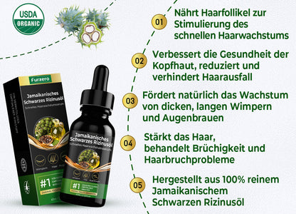 Furzero™ Jamaikanisches Schwarzes Rizinusöl Schnelles Haarwachstumsserum Plus