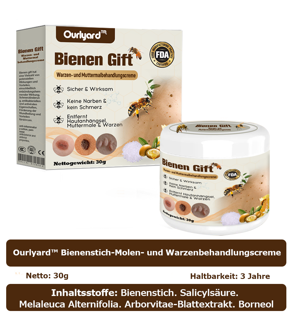 🐝Ourlyard™ Bienen Gift Warzen- und Muttermalbehandlungscreme