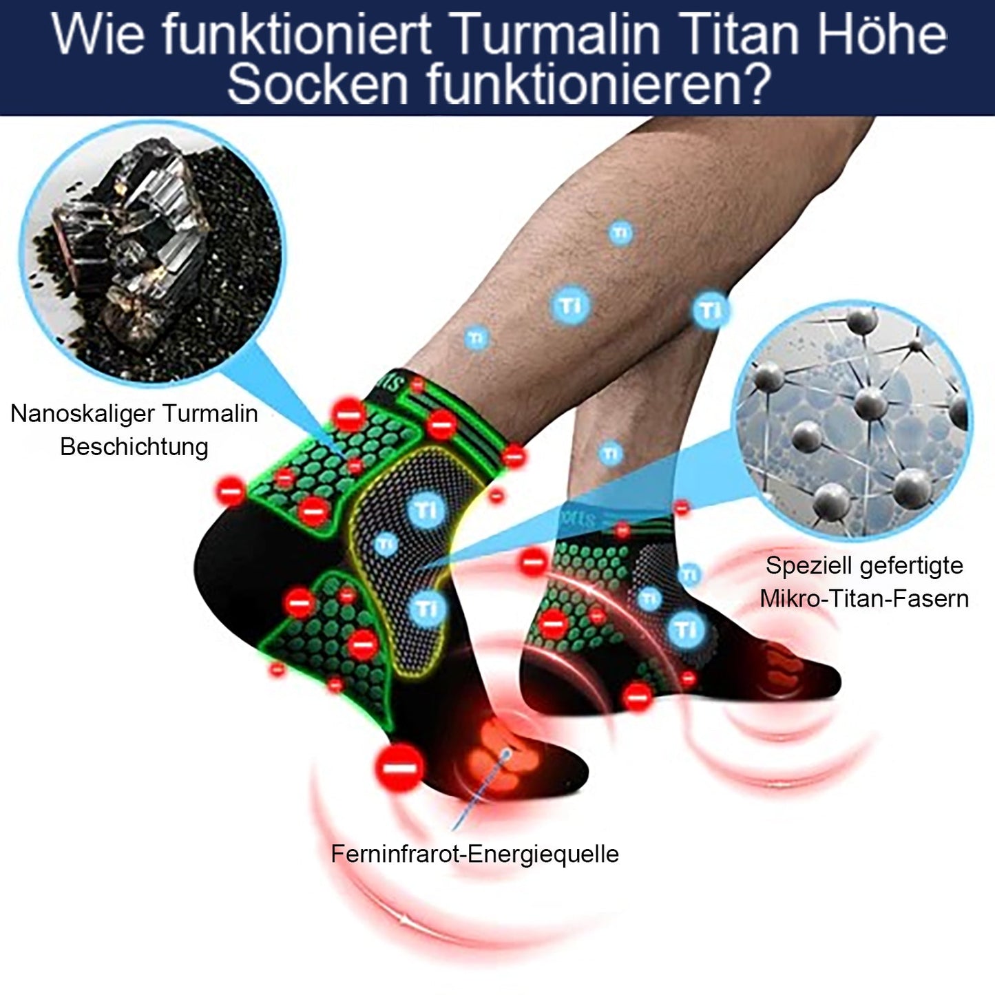 Sugoola™ Fern-Infrarot Schorl Titanium Ion Heightening Booster Socken